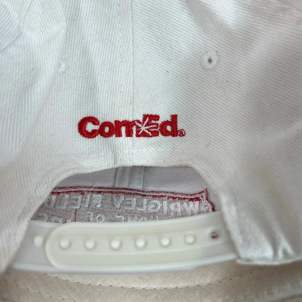 Chicago Cubs Wrigley Field Opening Night Snapback Hat White Blue ComEd Vintage